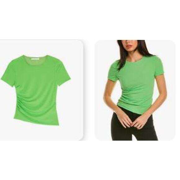 Helmut Lang Green Reversible Short Sleeve T-Shirt Lawn Neon Green XS L NWT 245 - Picture 5 of 12
